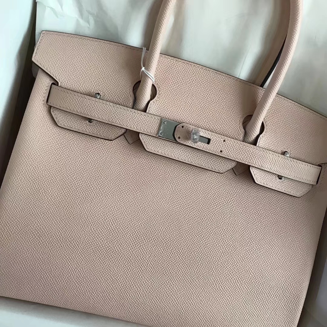 New Arrival Hermes P1 Rose Elglantine Epsom Calfskin Birkin Bag30CM
