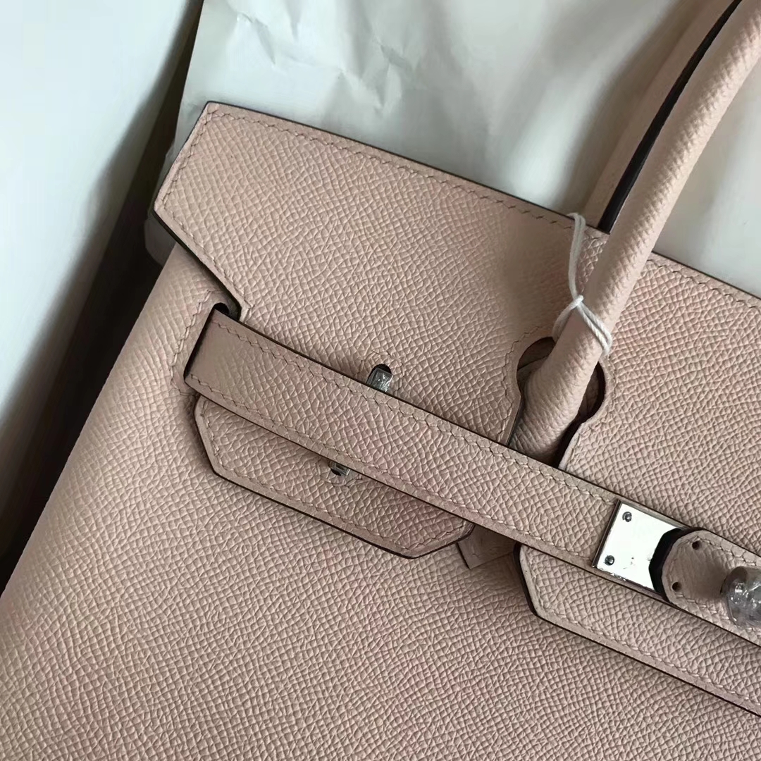 New Arrival Hermes P1 Rose Elglantine Epsom Calfskin Birkin Bag30CM