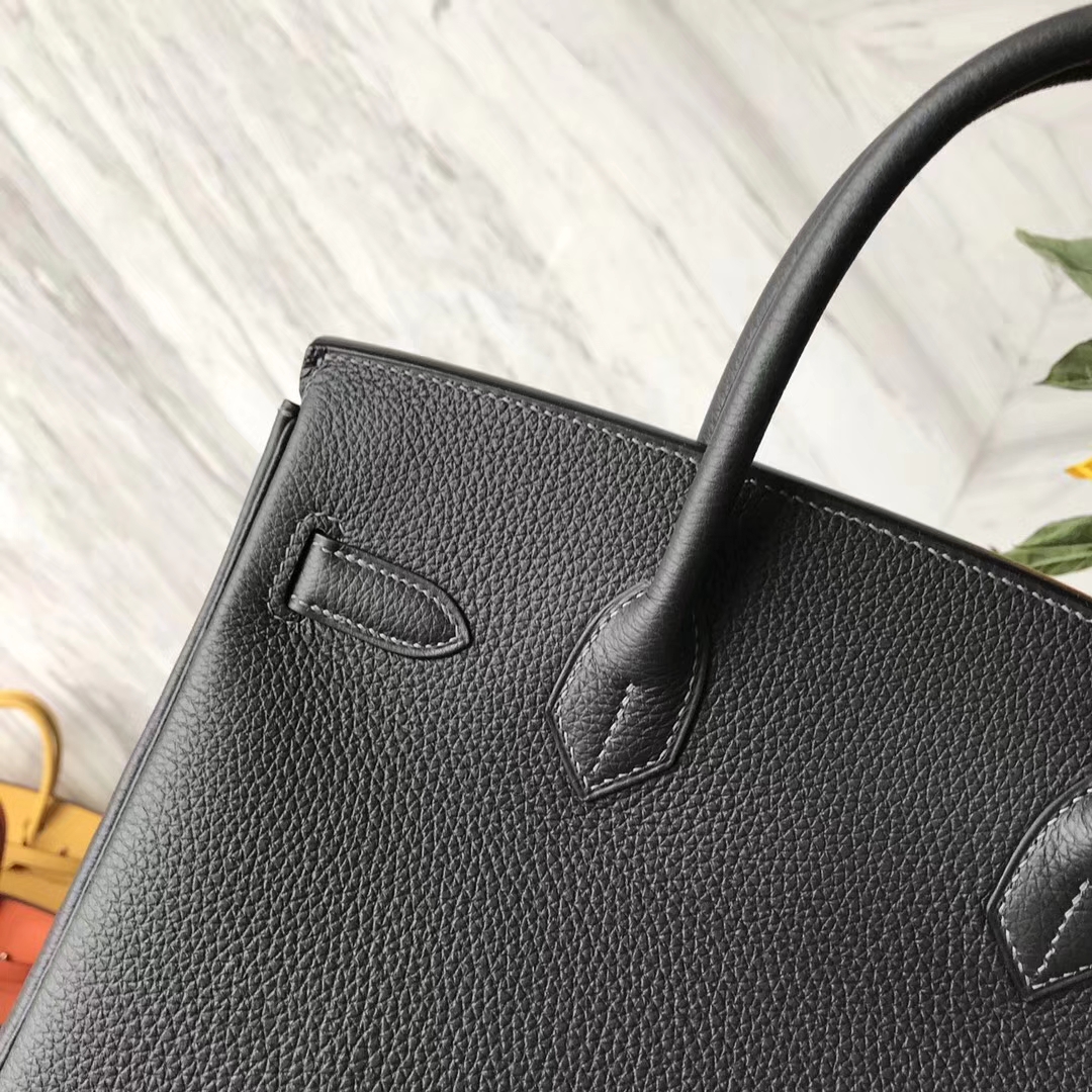 Luxury Hermes CK88 Graphite Grey Togo Calf Birkin30CM Bag Gold Hardware