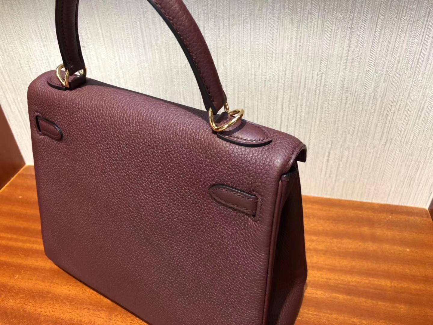 Fashion Hermes CK55 Rouge H Togo Calf Kelly Bag25CM Gold Hardware