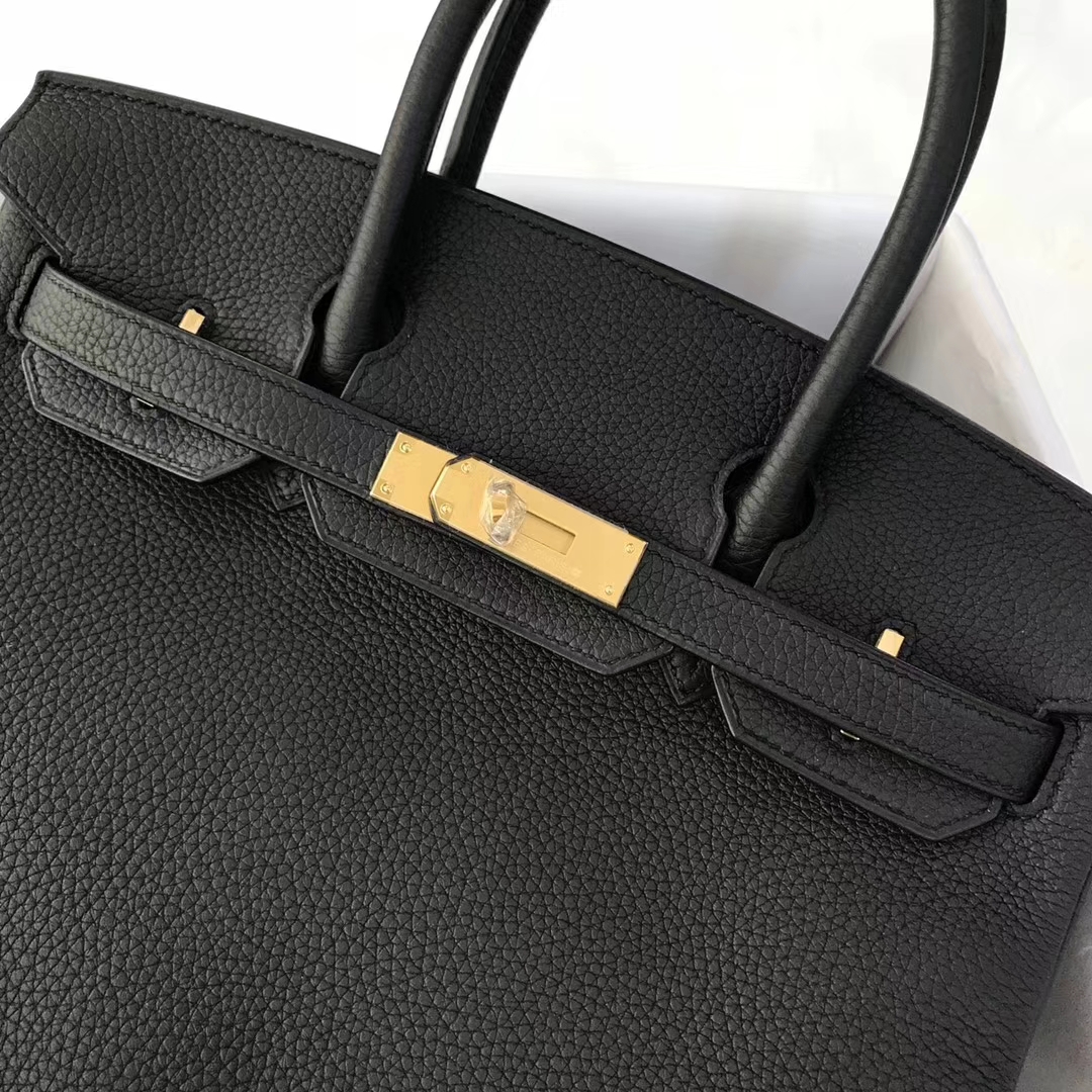 Elegant Hermes CK89 Black Togo Calf Birkin30CM Tote Bag Rose Purple inner