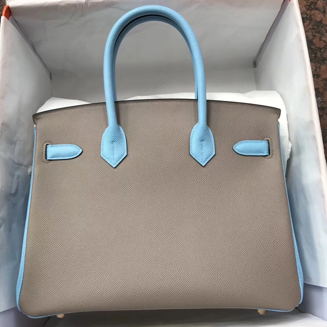Pretty Hermes Tri-color Epsom Calf Leather Birkin Bag30cm Gold Hardware