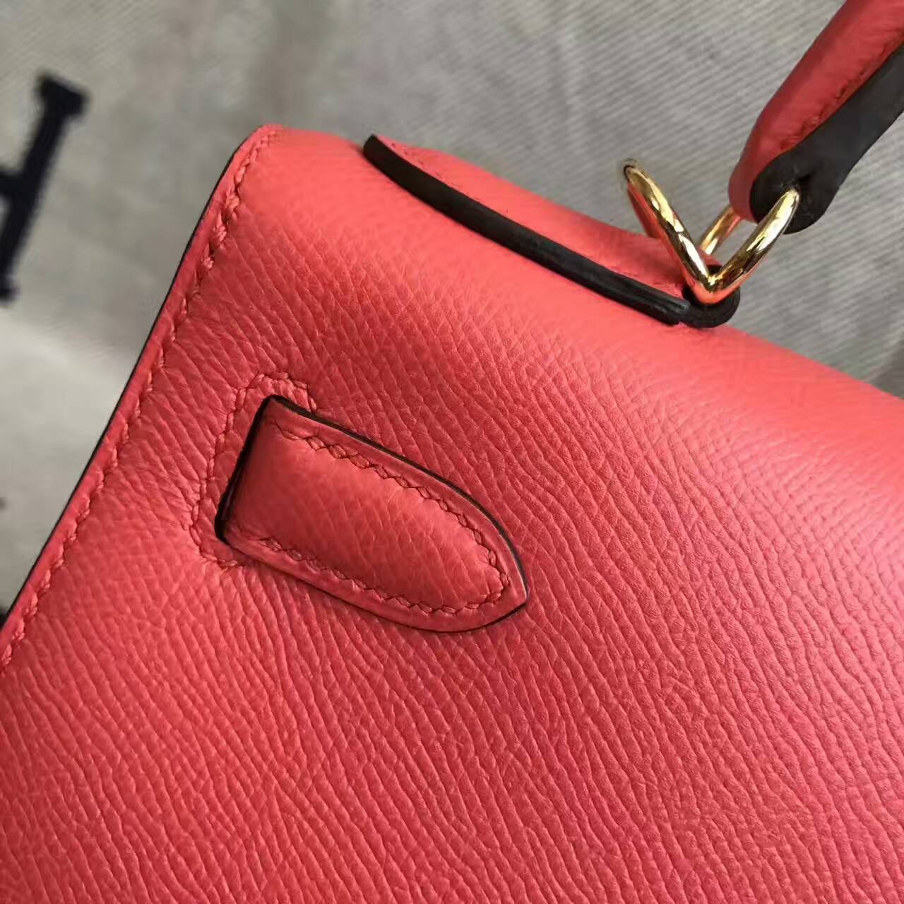 Discount Hermes T5 Rose Japur Epsom Leather Kelly Bag 28CM