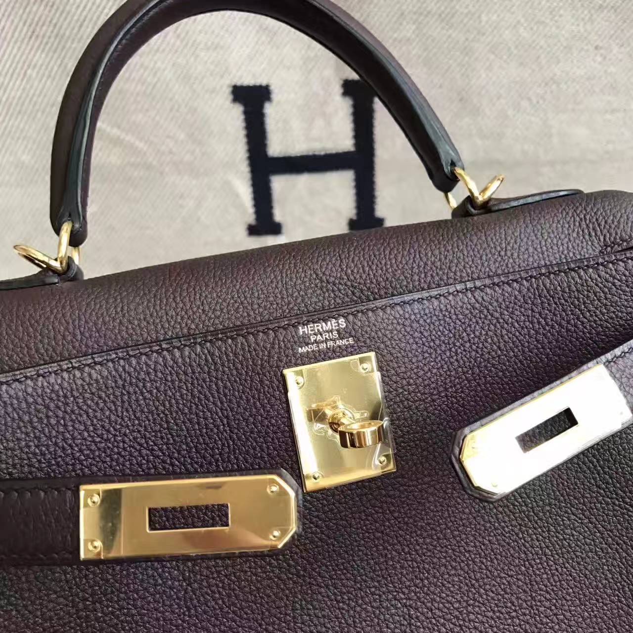 Discount Hermes CC57 Bordeaux Togo Calfskin Kelly Bag 28CM