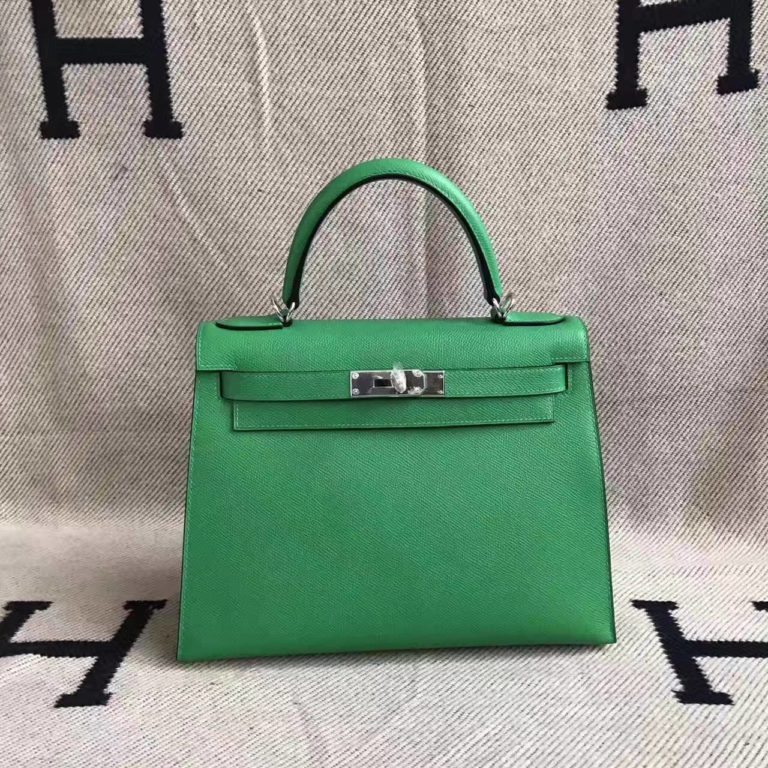 Hermes Kelly Bag  28CM 1K Bamboo Green Epsom Leather