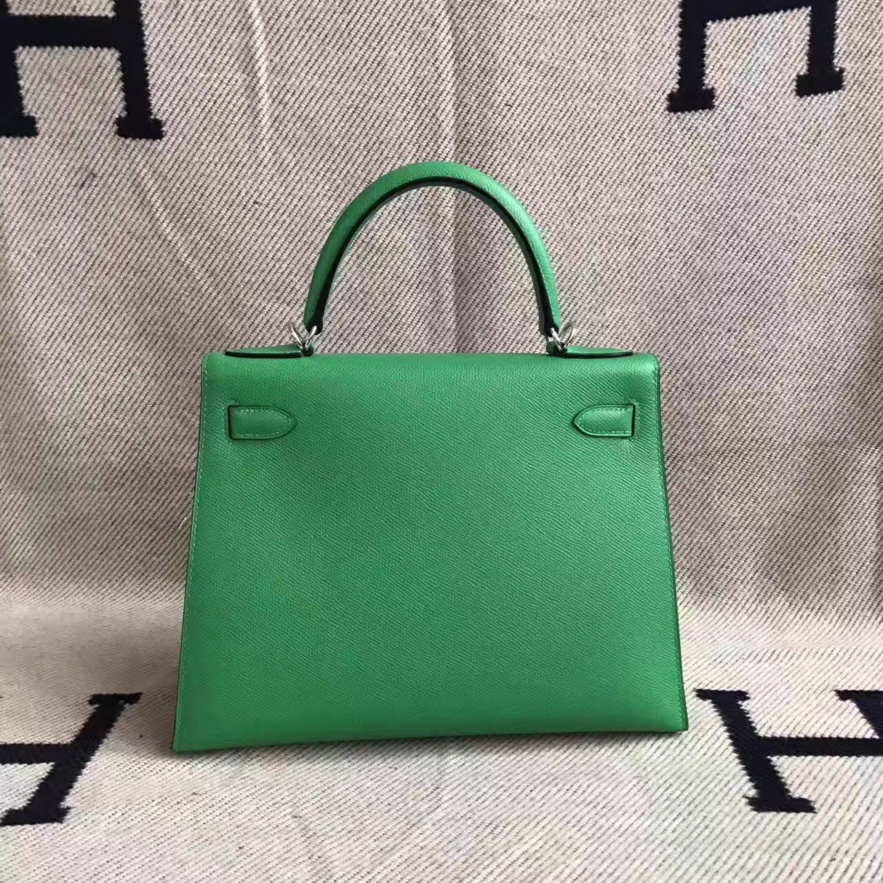 Wholesale Hermes Kelly Bag 28CM 1K Bamboo Green Epsom Leather