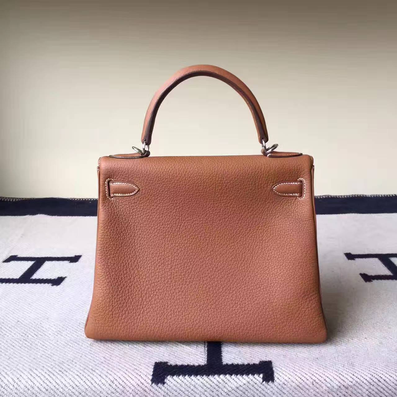Discount Hermes Kelly 28cm Handbag in CK37 Gold Togo Leather