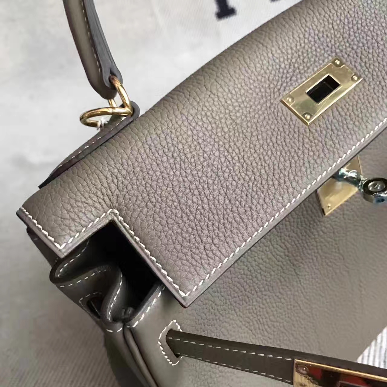 On Sale Hermes Kelly Bag 28CM in C18 Etoupe Grey Togo Leather Gold Hardware