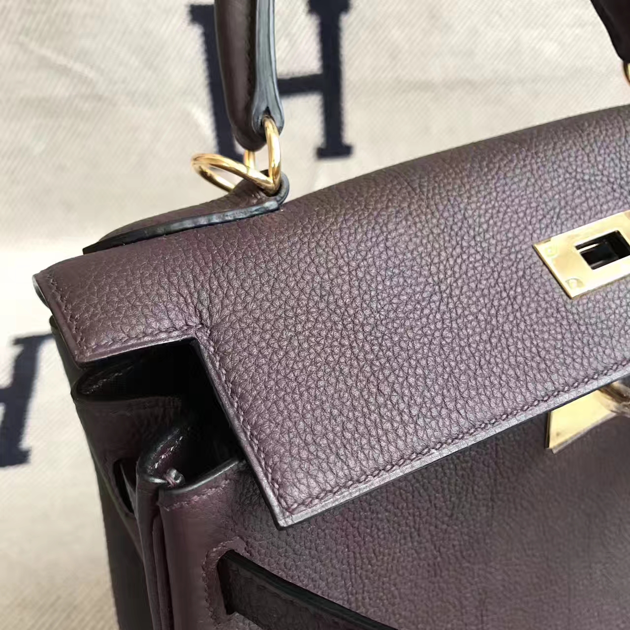 On Sale Hermes Kelly Bag 28cm in CK57 Bordeaux Red Togo Leather