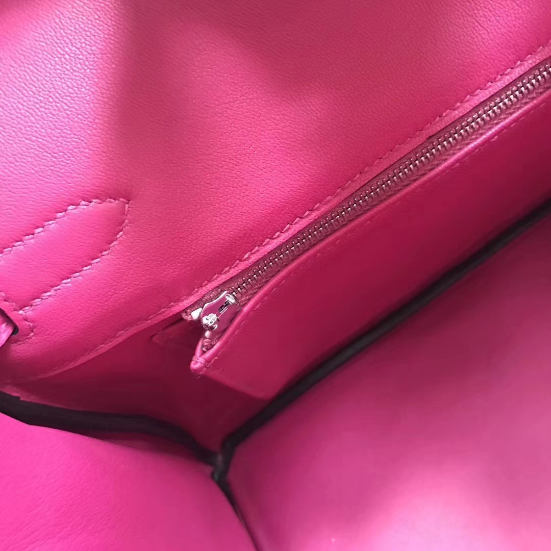 Noble Hermes L3 Rose Purple Epsom Calf Leather Birkin30CM Bag Silver Hardware