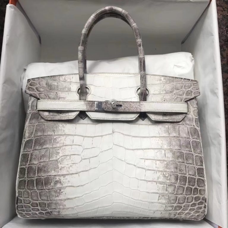 Hermes Himalaya Crocodile Leather Birkin 30CM Tote Bag Silver Hardware