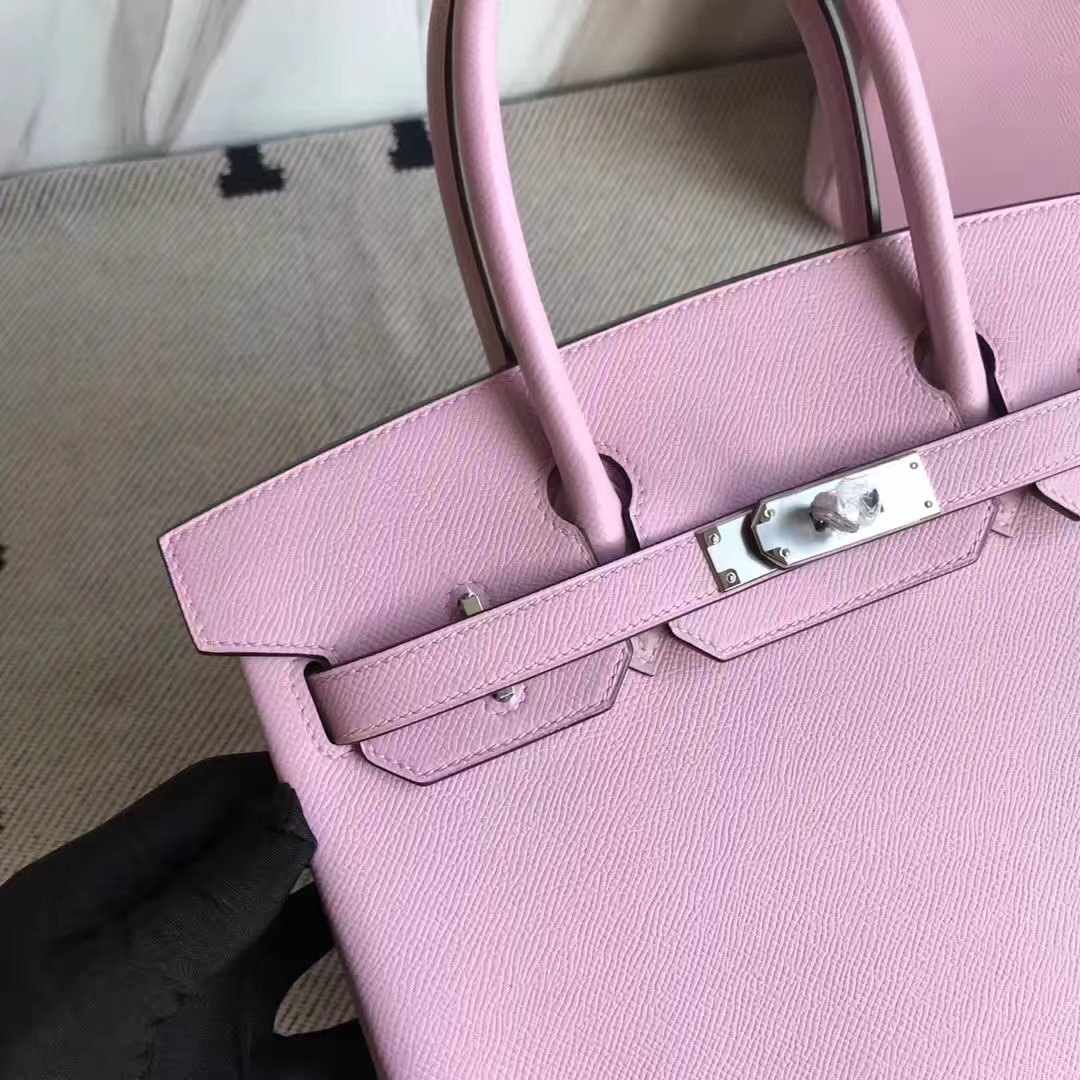 Wholesale Hermes Epsom Calf Birkin Bag30cm in 4W Rose Wistaria Silver Hardware