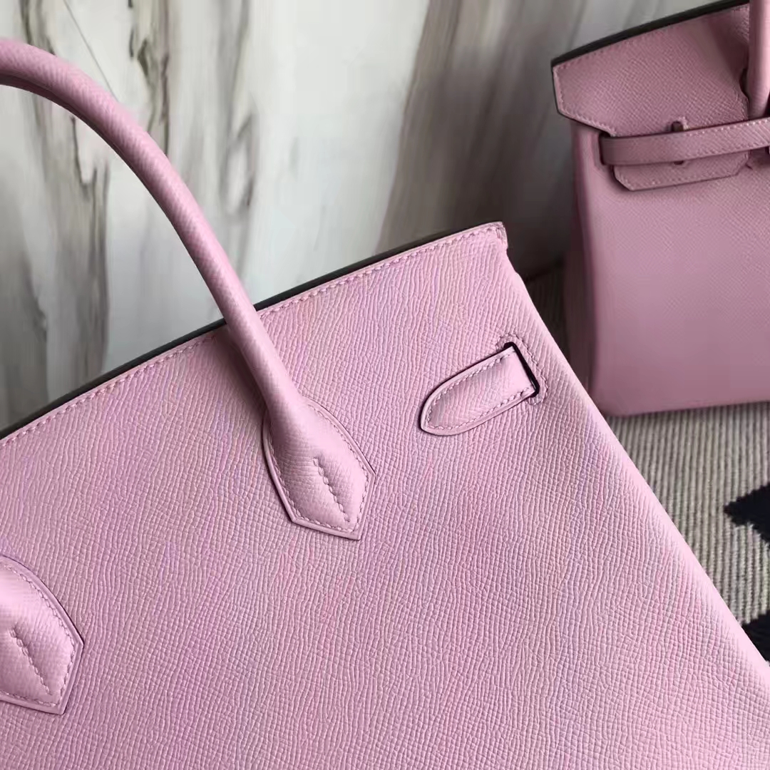 Wholesale Hermes Epsom Calf Birkin Bag30cm in 4W Rose Wistaria Silver Hardware
