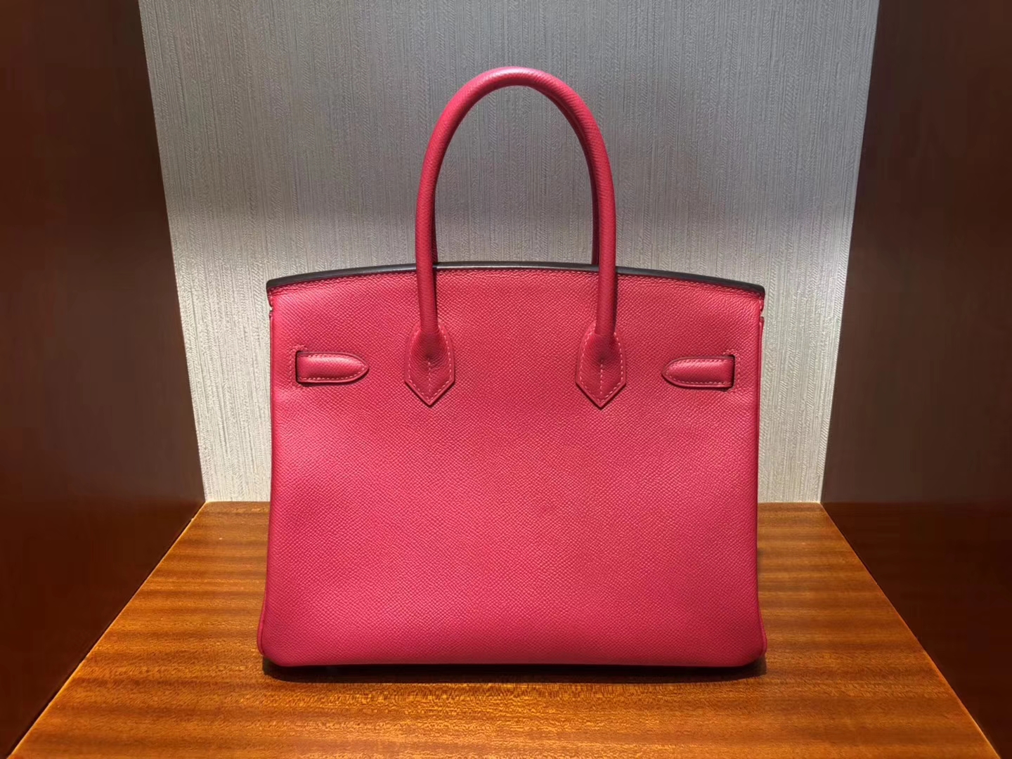 Pretty Hermes Epsom Calf Birkin Bag30CM in I6 Rose Extreme Gold Hardware