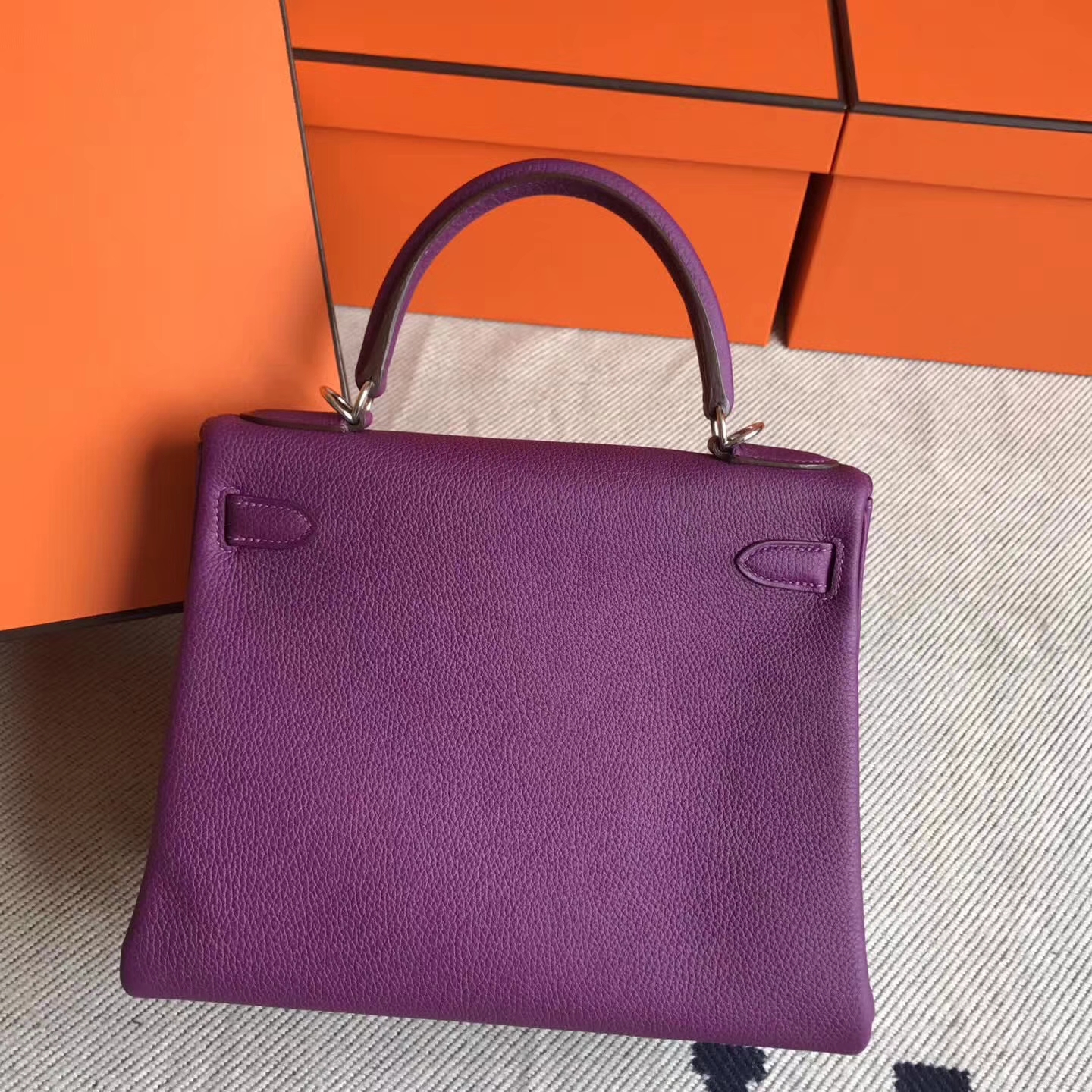 New Arrival Hermes P9 Amenone Purple Togo Leather Kelly28cm Handbag