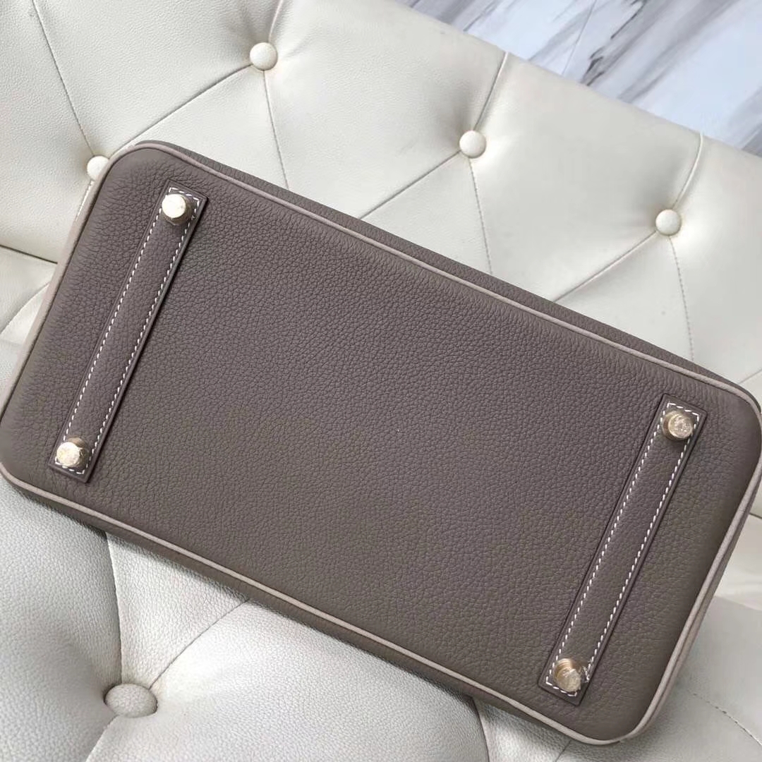Sale Hermes CK18 Etoupe Grey/S2 Trench Grey Togo Calf Birkin30CM Handbag Gold Hardware