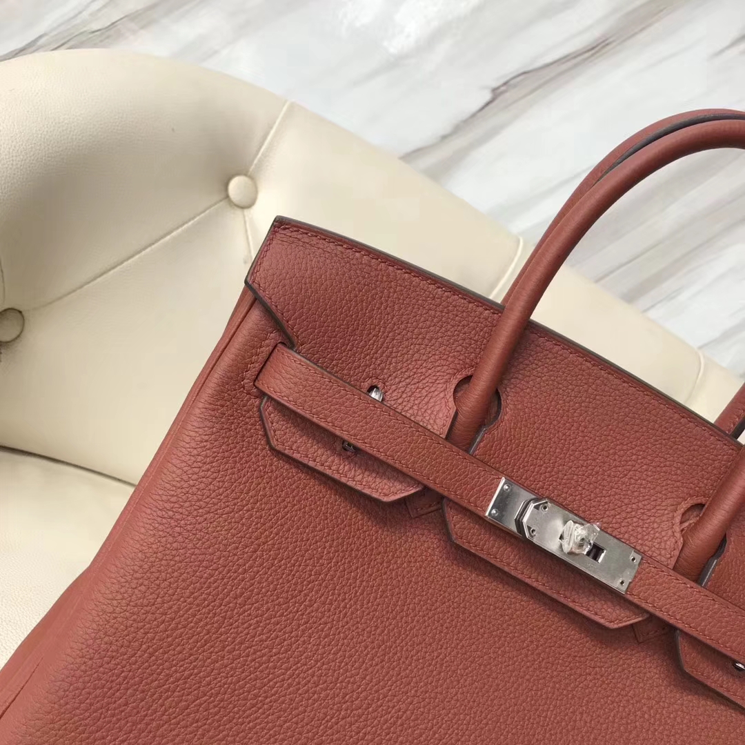 Discount Hermes 6C Cuivre Togo Calf Birkin30CM Tote Bag Silver Hardware