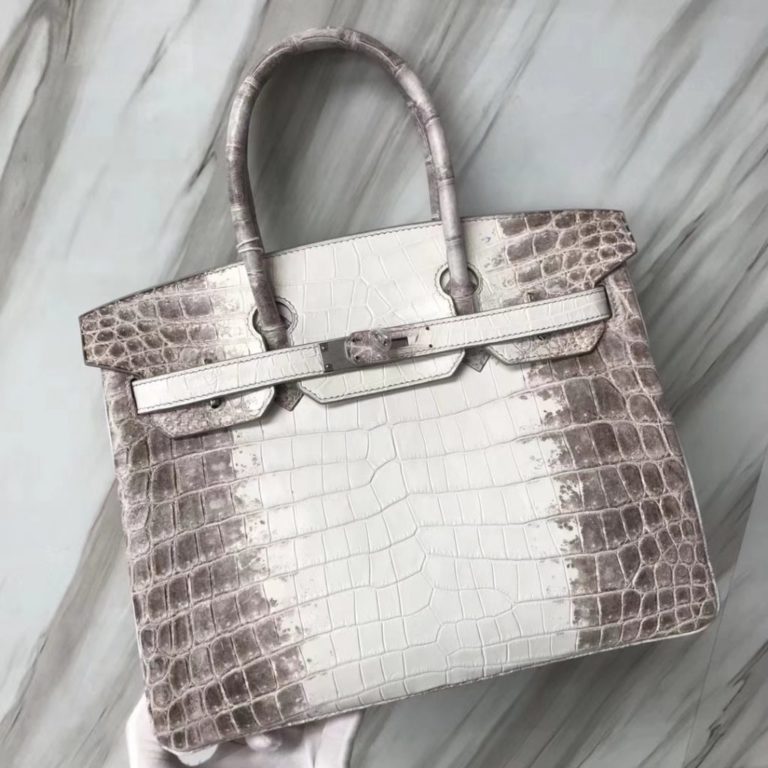 Hermes Himalaya Crocodile Leather Birkin 30CM Tote Bag Silver Hardware