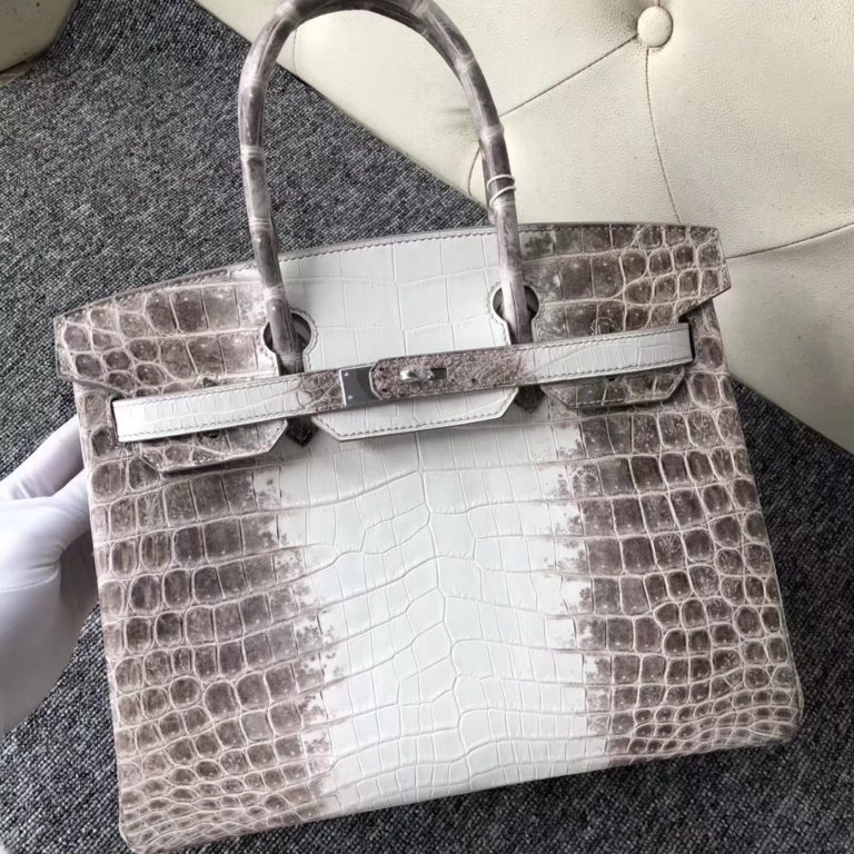 Hermes Himalaya White Crocodile Leather Birkin 30CM Womens Bag Silver Hardware