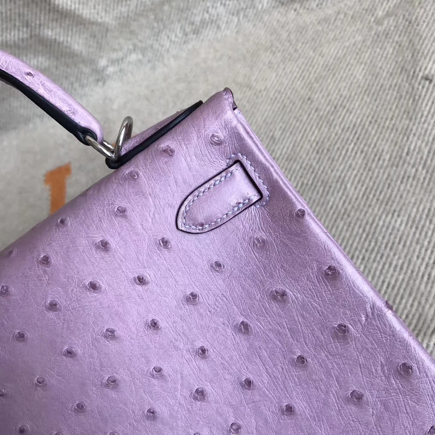 Wholesale Hermes Lavender Purple Ostrich Leather Kelly Bag28cm