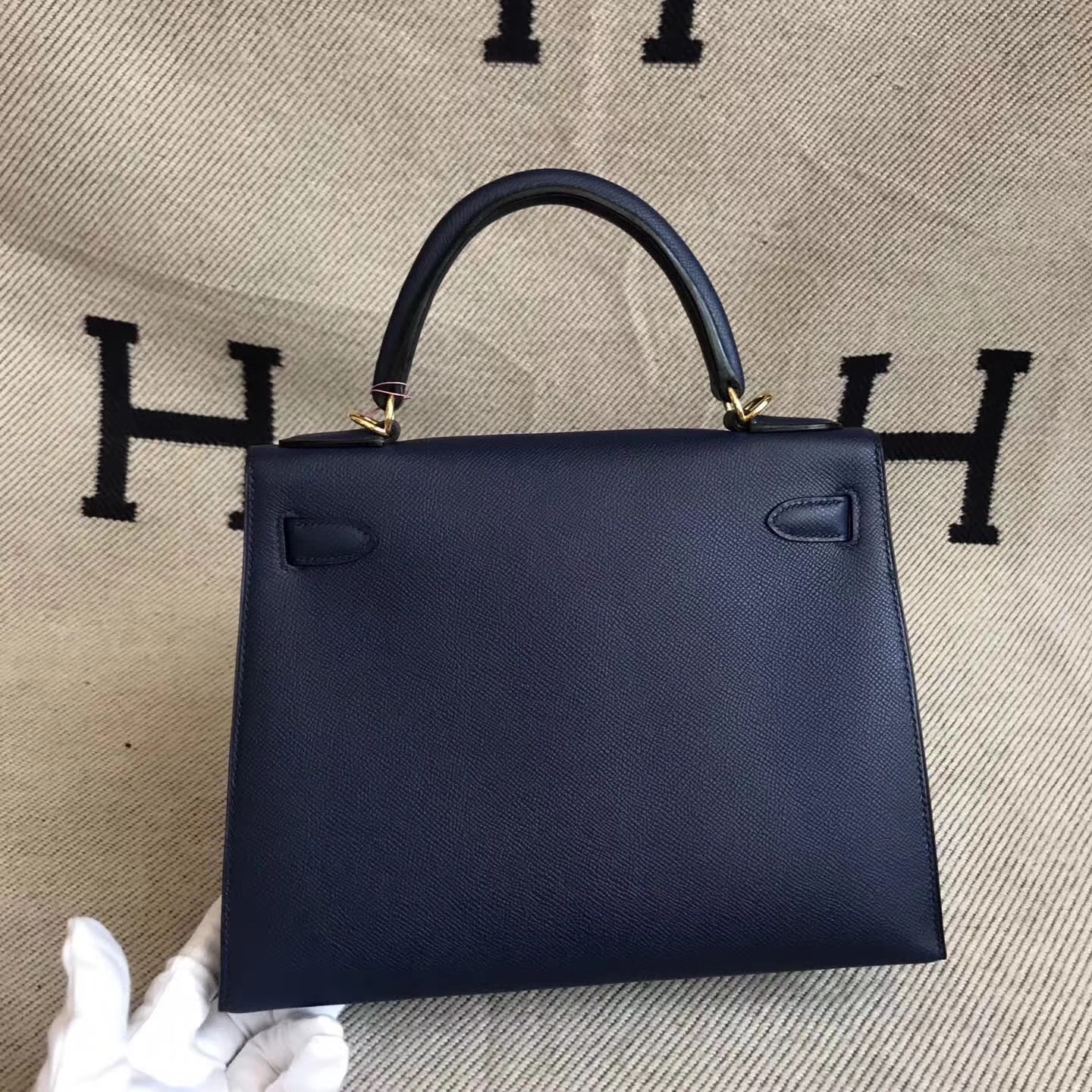 Wholesale Hermes Epsom Leather Kelly Bag28CM in 7K Dark Blue