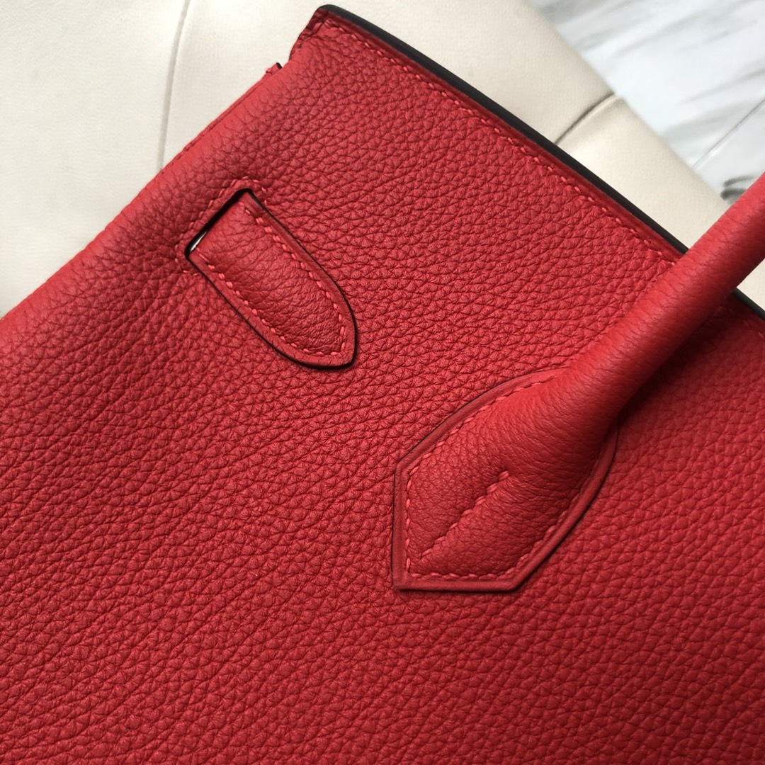 Stock Hermes Togo Calf Birkin30cm Bag in S3 Rose de Coeur Silver Hardware