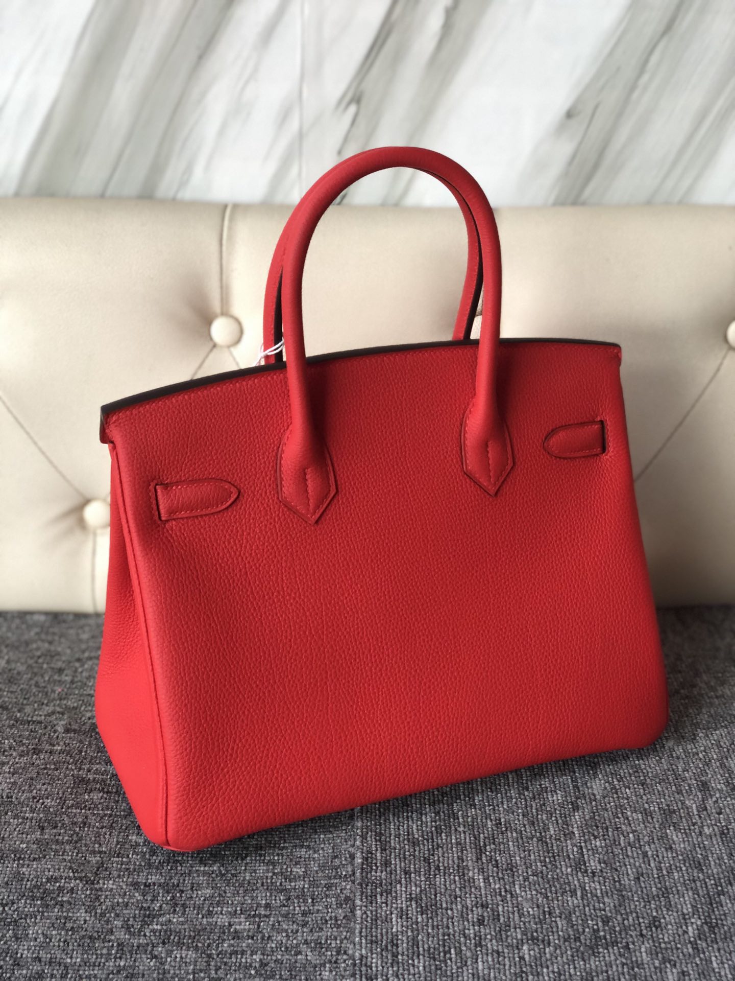 Stock Hermes Togo Calf Birkin30cm Bag in S3 Rose de Coeur Silver Hardware