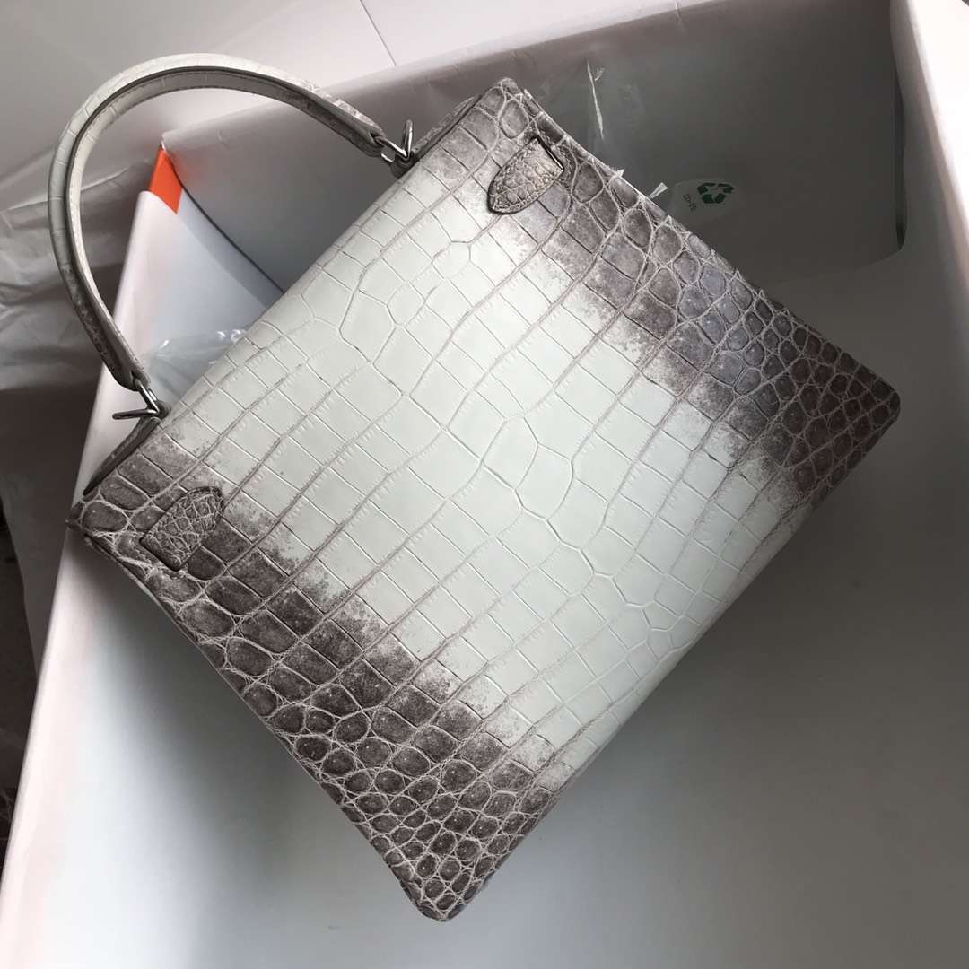 Sale Hermes Himalaya Crocodile Leather Retourne Kelly Bag28CM Silver Hardware