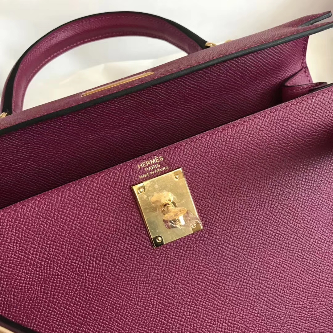 Sale Hermes Epsom Calf Leather Kelly28CM Handbag in K5 Tosca Purple