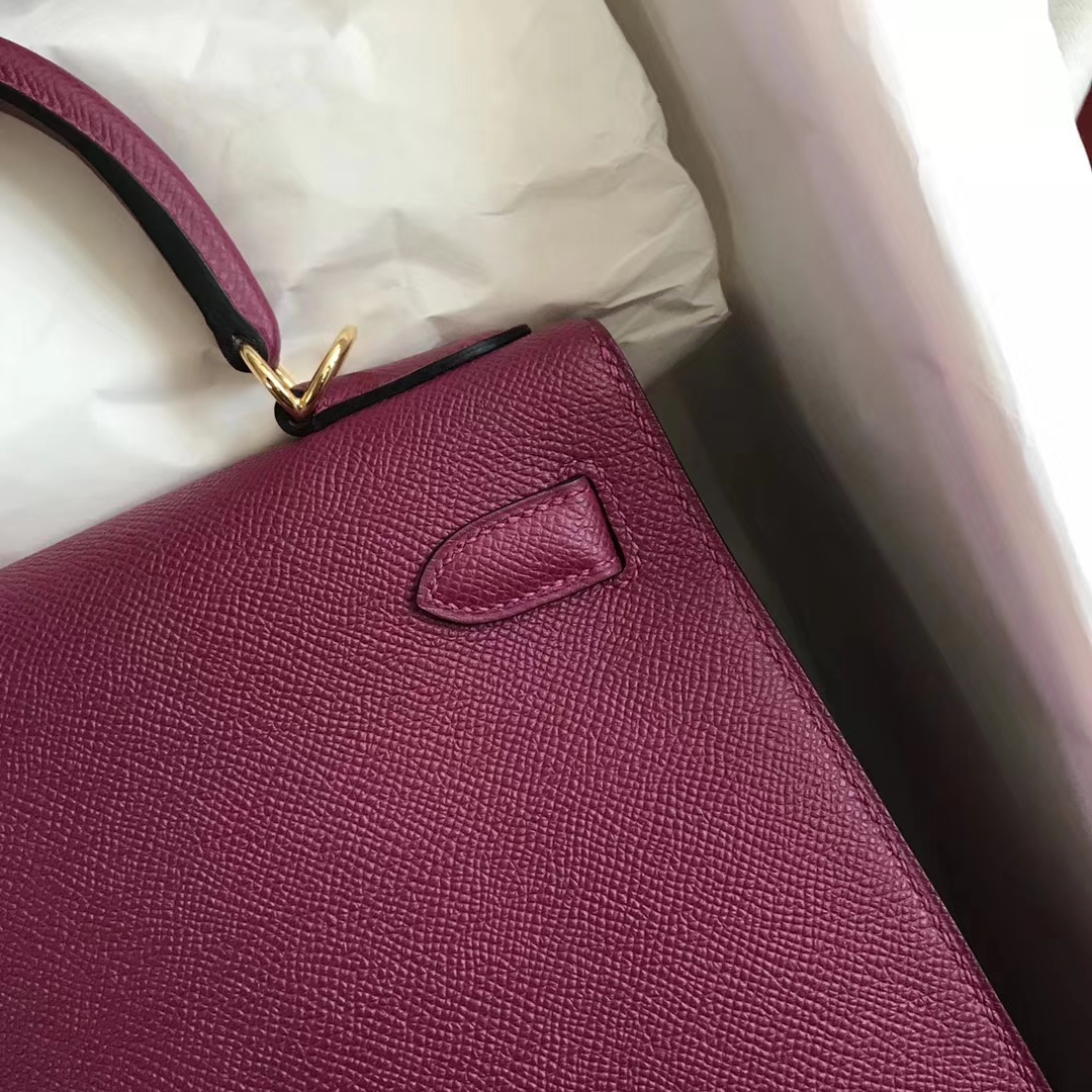 Sale Hermes Epsom Calf Leather Kelly28CM Handbag in K5 Tosca Purple