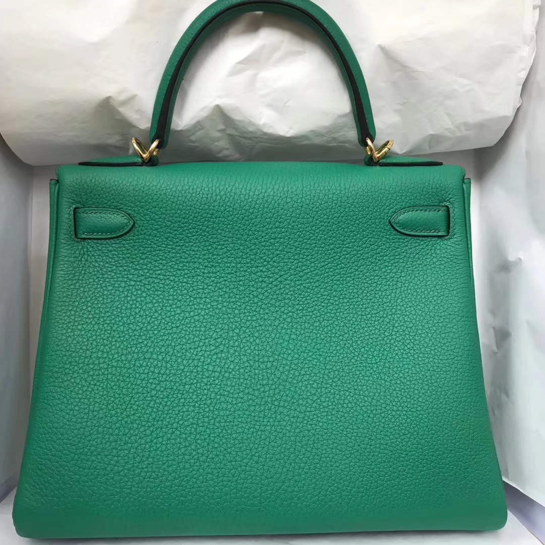Fashion Hermes U4 Vert Verigo Togo Calfskin Kelly28cm Bag Gold Hardware