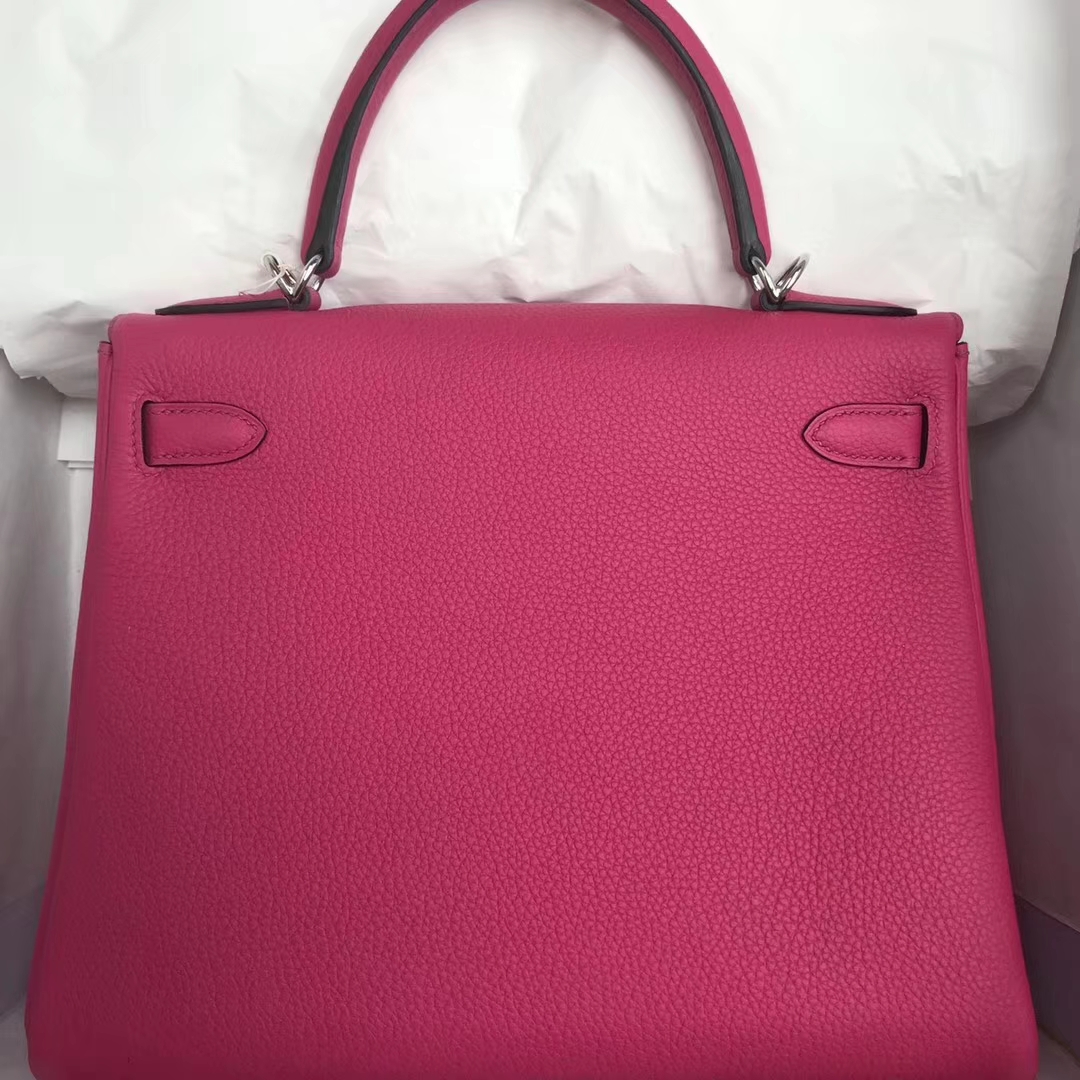 Sale Hermes Togo Calfskin Kelly Bag28CM in L3 Rose Purple Silver Hardware