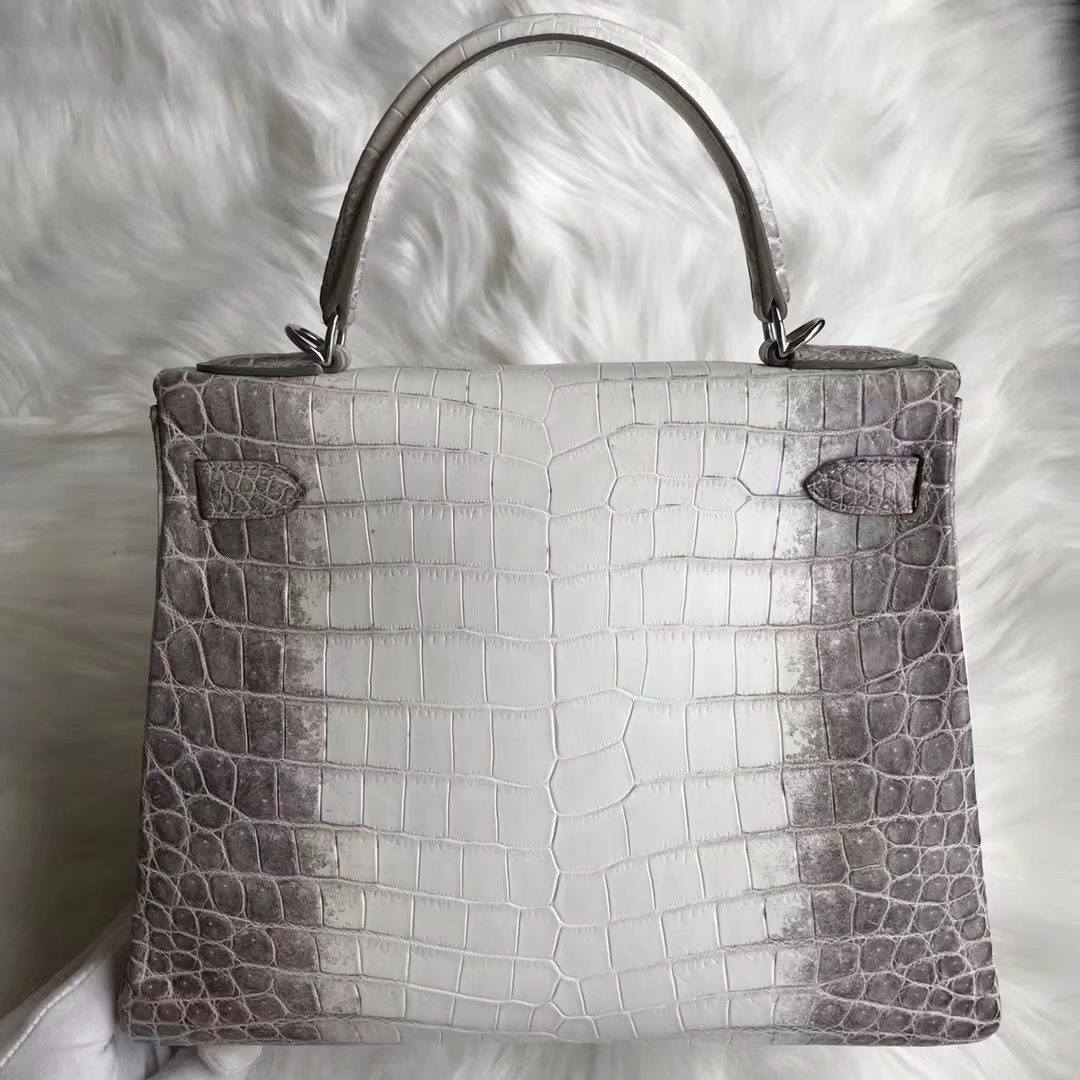 Noble Hermes Himalaya Crocodile Leather Kelly Bag28CM Silver Hardware