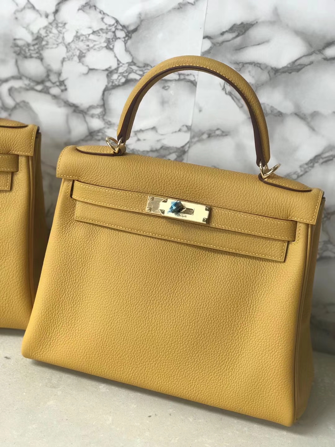 Wholesale Hermes Kelly Bag28CM in 9D Ambre Yellow Togo Leather Gold Hardware