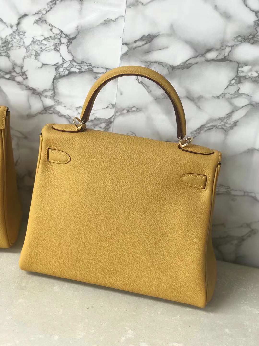 Wholesale Hermes Kelly Bag28CM in 9D Ambre Yellow Togo Leather Gold Hardware