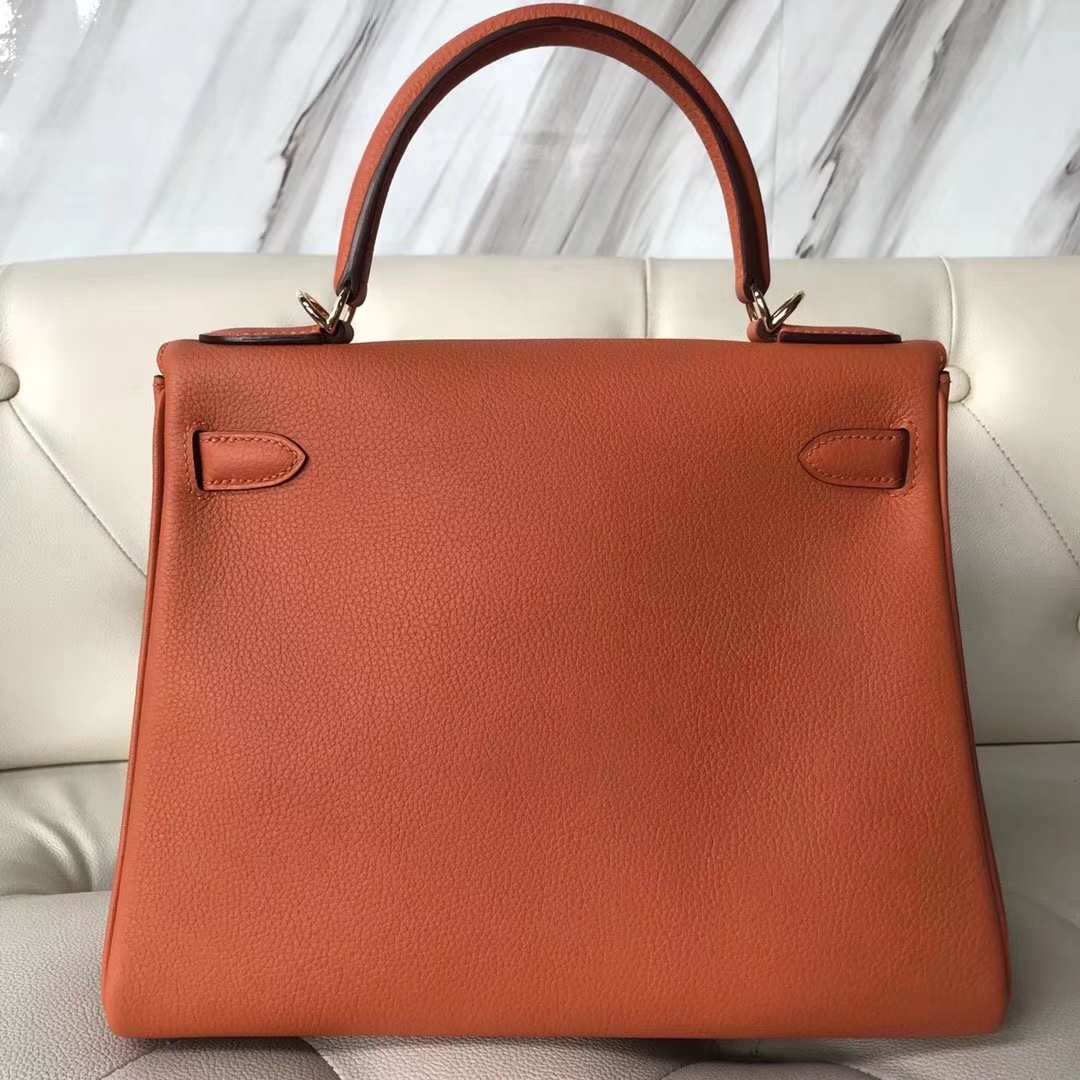 New Arrival Hermes 6C Cuivre Color Togo Calf Kelly28CM Bag Gold Hardware