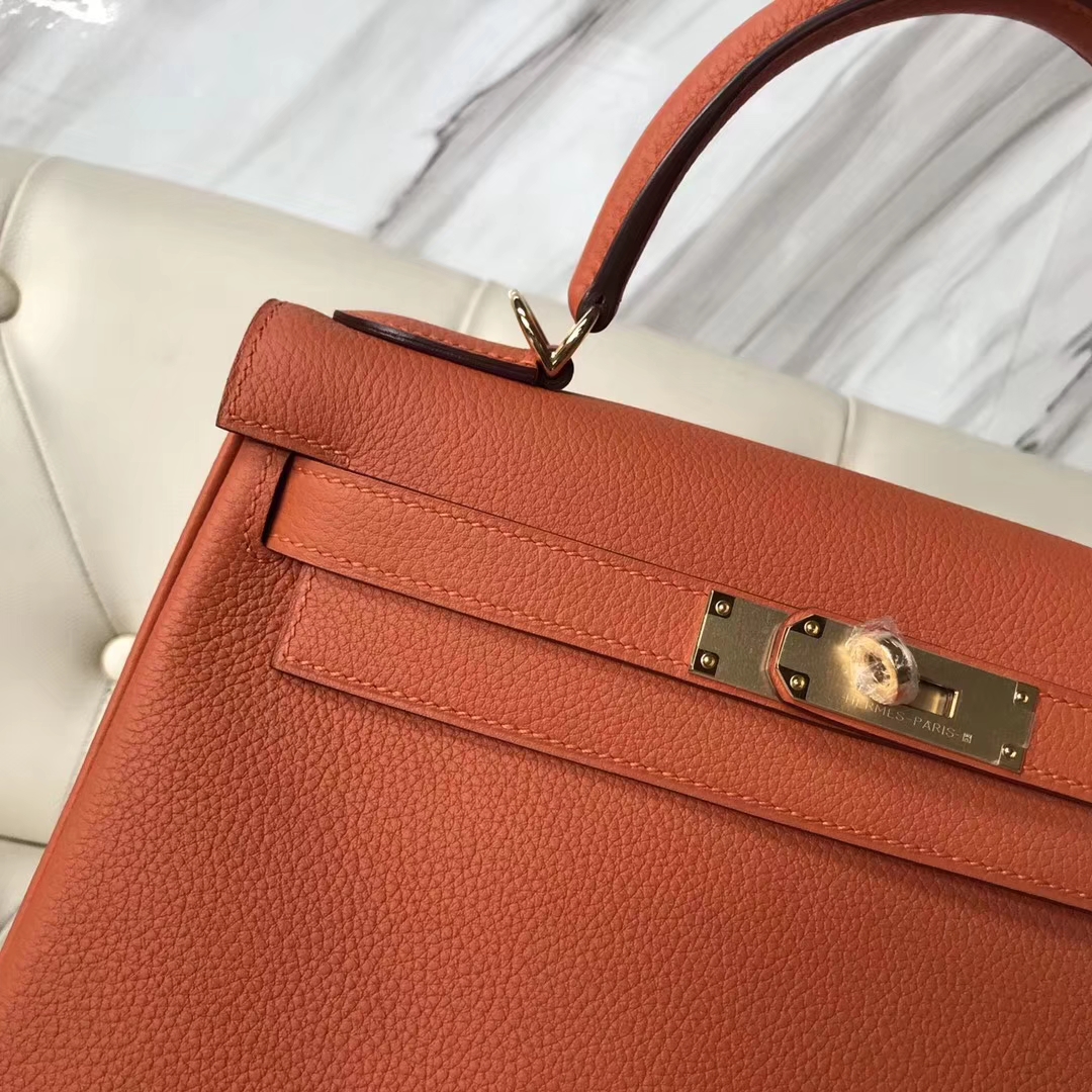 New Arrival Hermes 6C Cuivre Color Togo Calf Kelly28CM Bag Gold Hardware