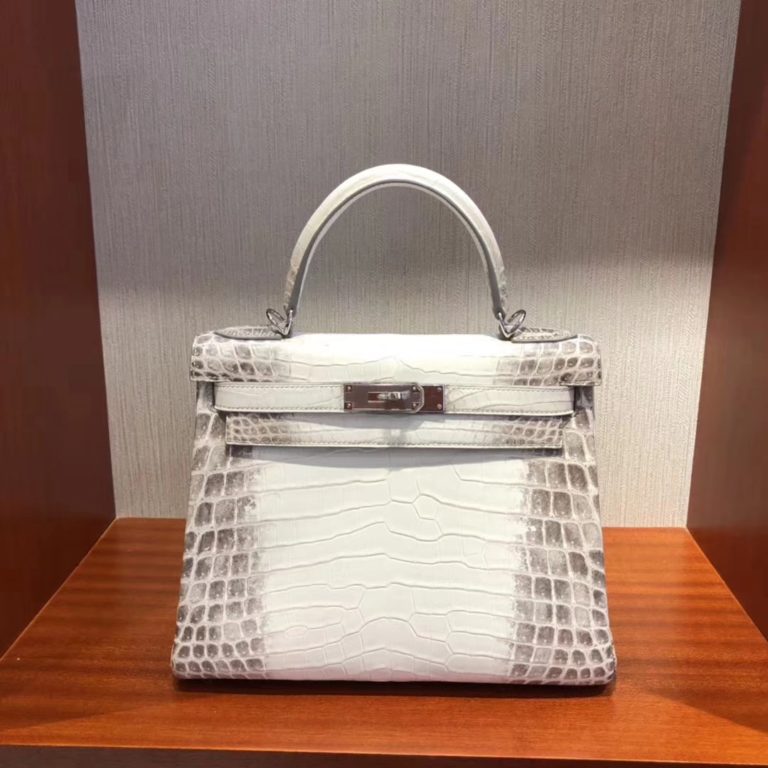 Hermes Himalaya Crocodile Leather Kelly 28CM Bag Silver Hardware