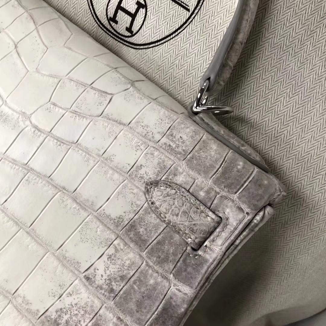 Discount Hermes Himalaya Crocodile Leather Kelly28CM Bag Silver Hardware