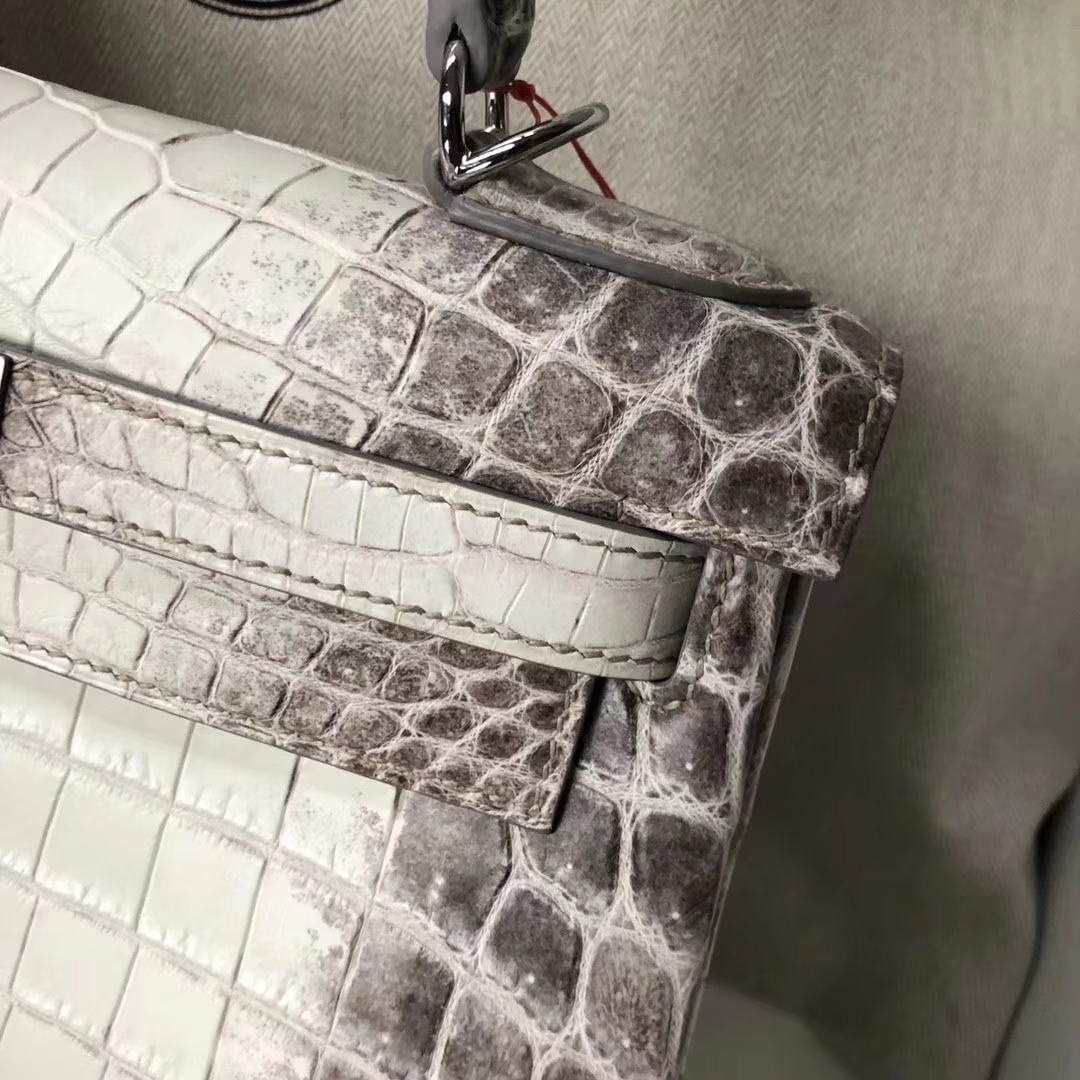 Elegant Hermes Himalaya Crocodile Leather Kelly28CM Tote Bag Silver Hardware