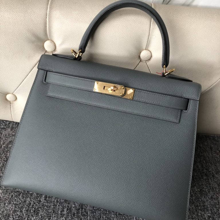 Hermes Epsom Calf  Kelly 28CM Bag CC63 Vert Apricot Gold Hardware